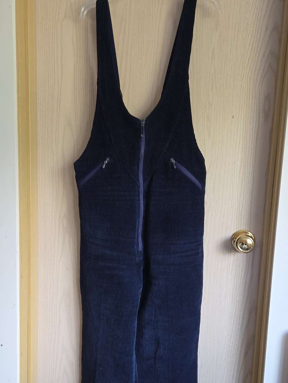 Navy Corduroy Zip-Front Jumper Jumpsuit